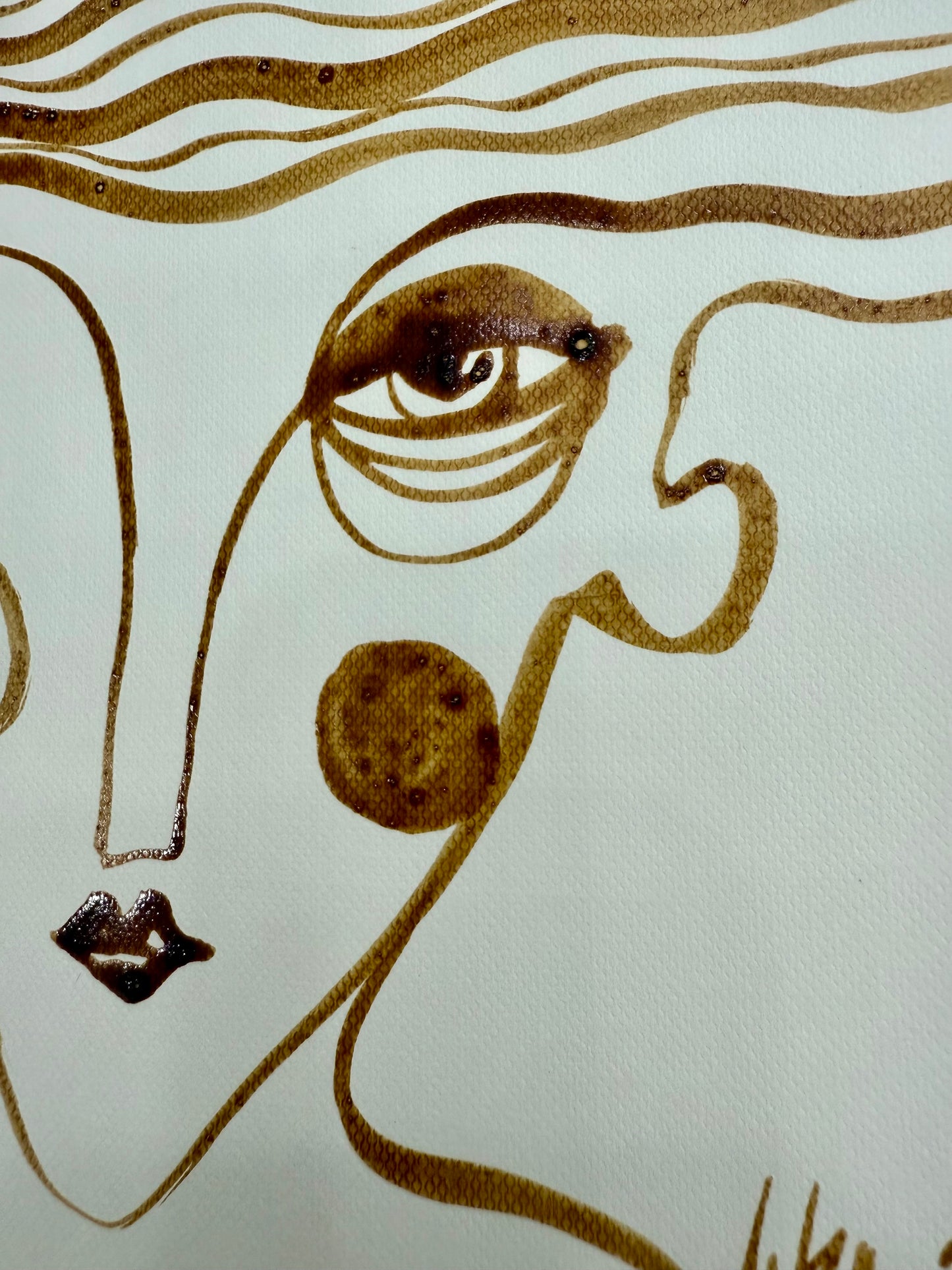 Coffee Muse – Original Coffee Art 6x6 (Signed, COA)