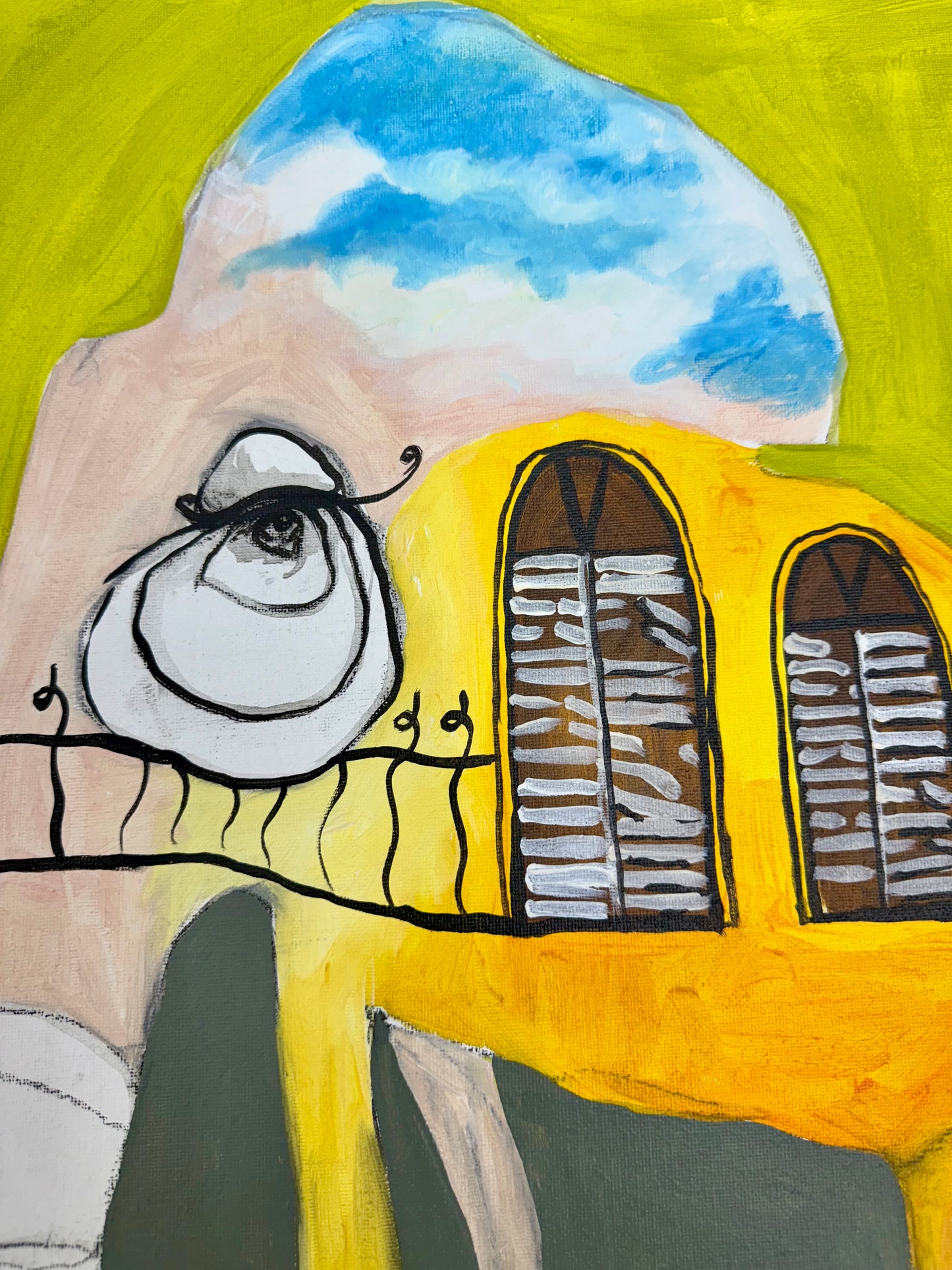 PAINTING ORIGINAL ACRYLIC ON CANVAS PANEL CUBAN ART 16”X20” By LISA.