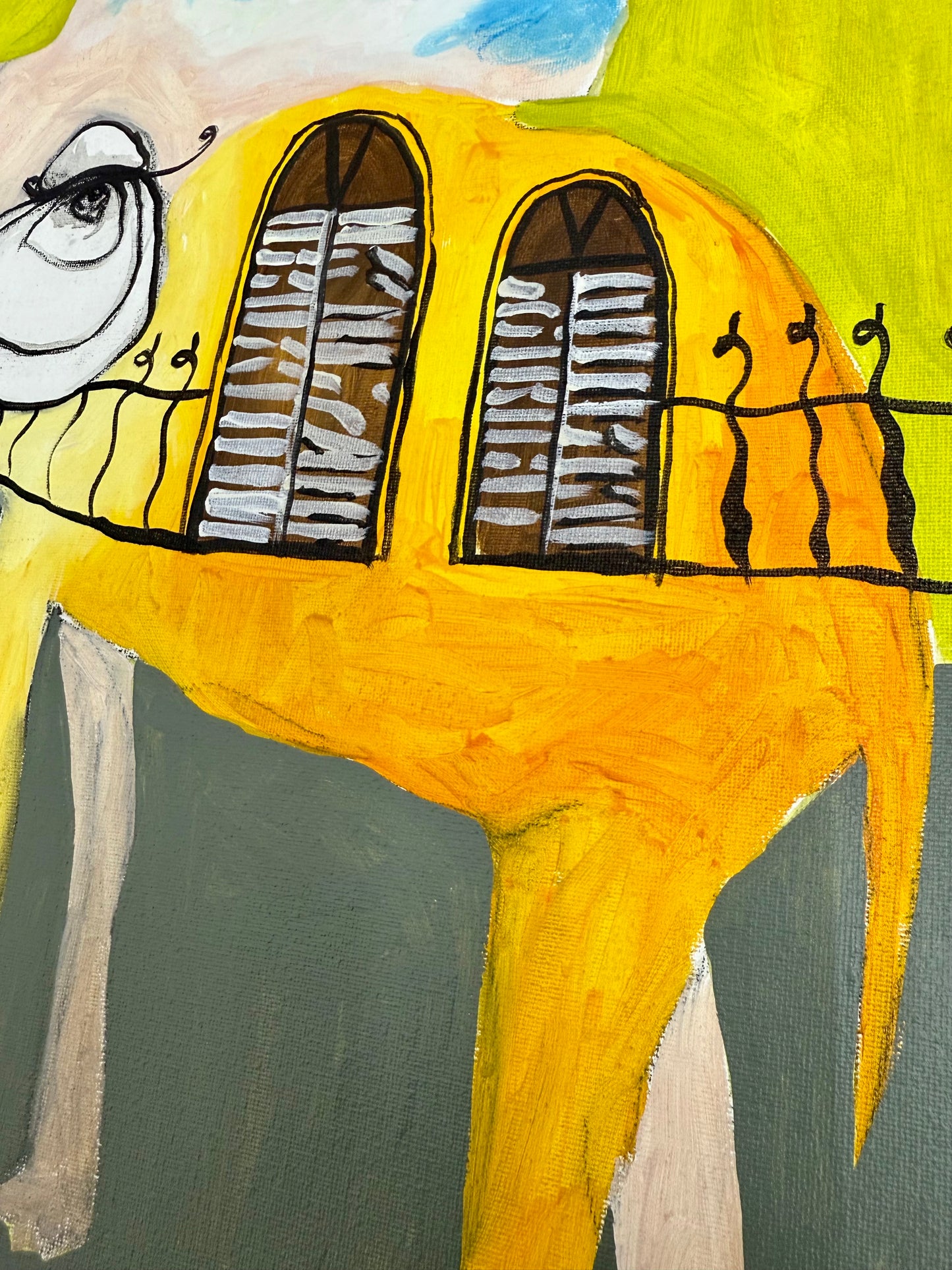 PAINTING ORIGINAL ACRYLIC ON CANVAS PANEL CUBAN ART 16”X20” By LISA.