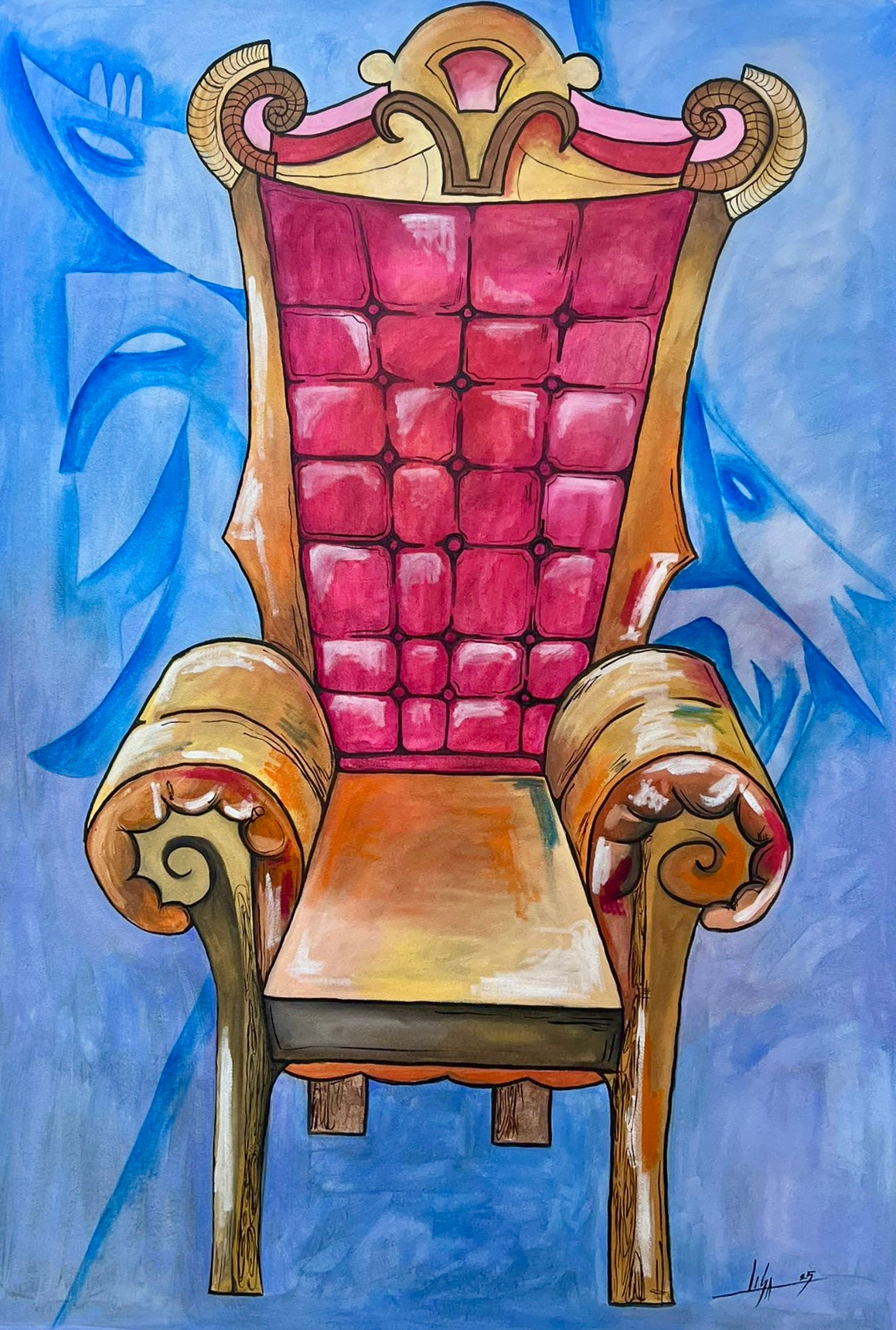“The Throne of Silence” – Original Oil Painting on Canvas (30” x 43”) Signed