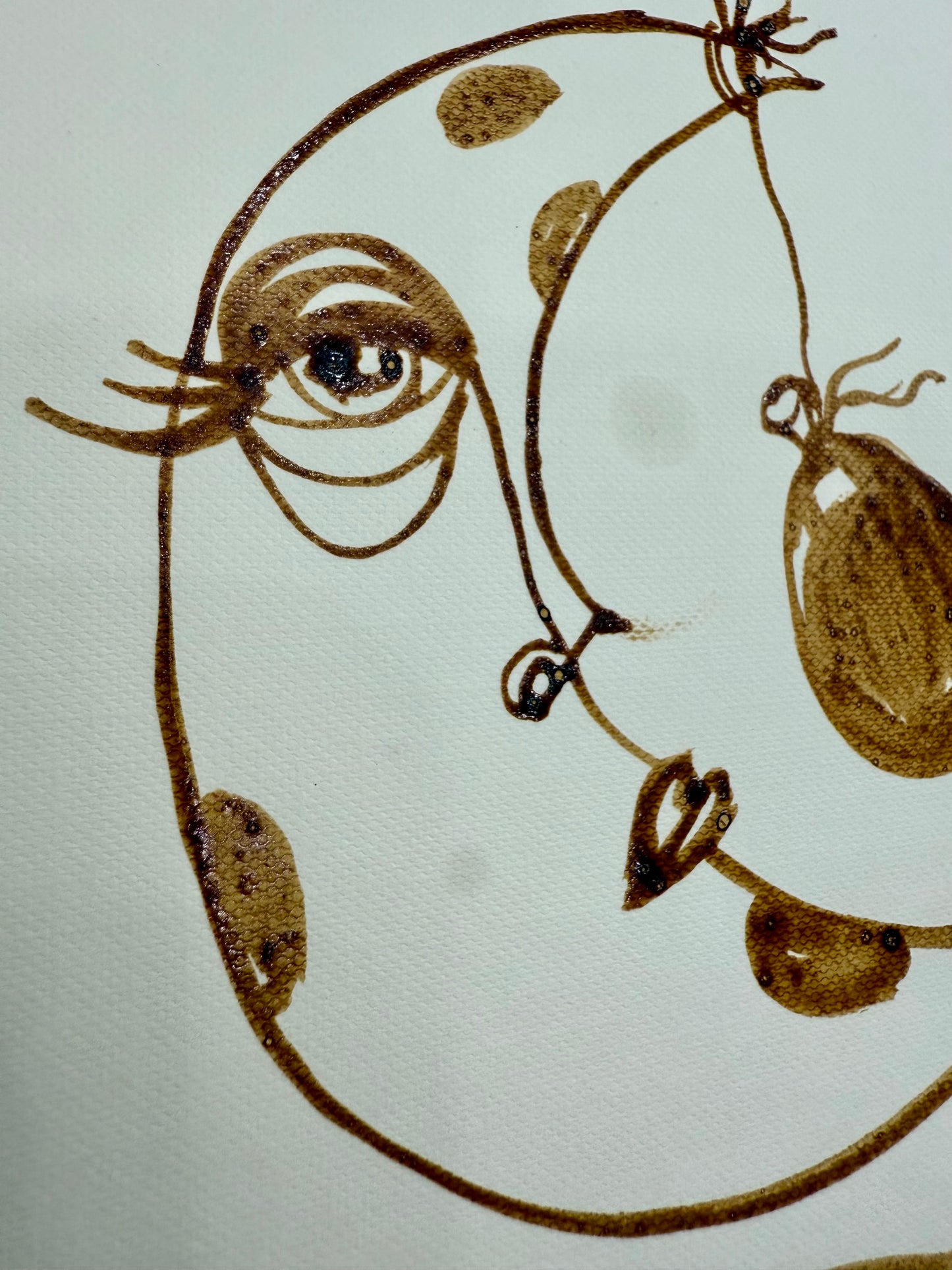 Wandering Moon – Original Coffee Art 6x6 (Signed, COA)