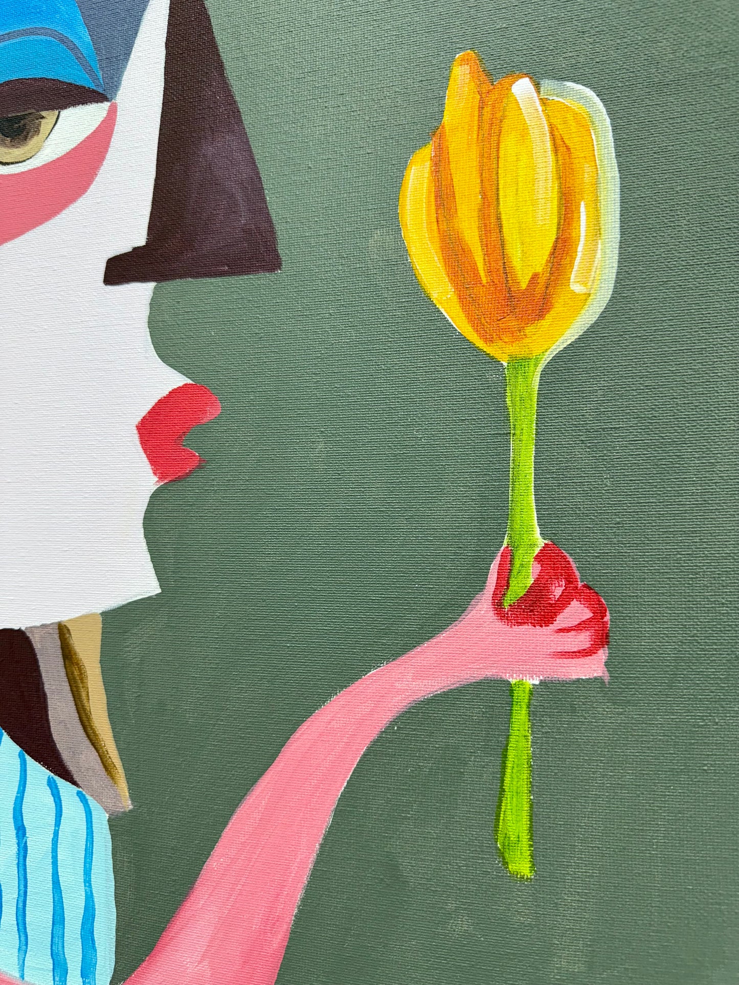 PAINTING ORIGINAL ACRYLIC ON CANVAS CUBAN ART 24”x30” (READY TO HANG) By LISA.