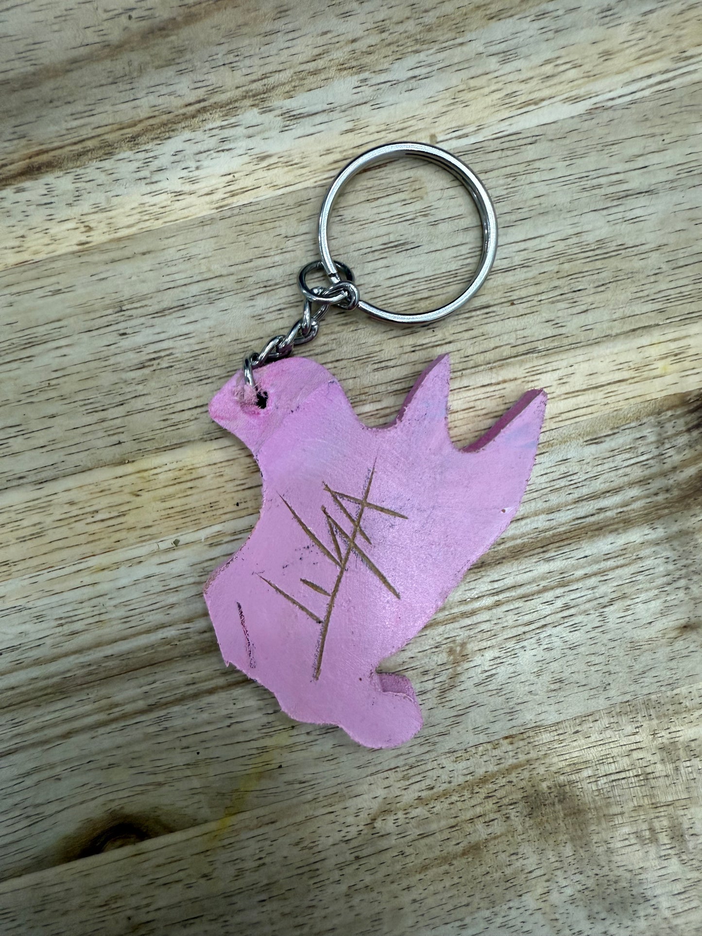 🔹 Handmade Wooden Keychain – Mystic Fox Design – Signed by Artist Lisa 🔹
