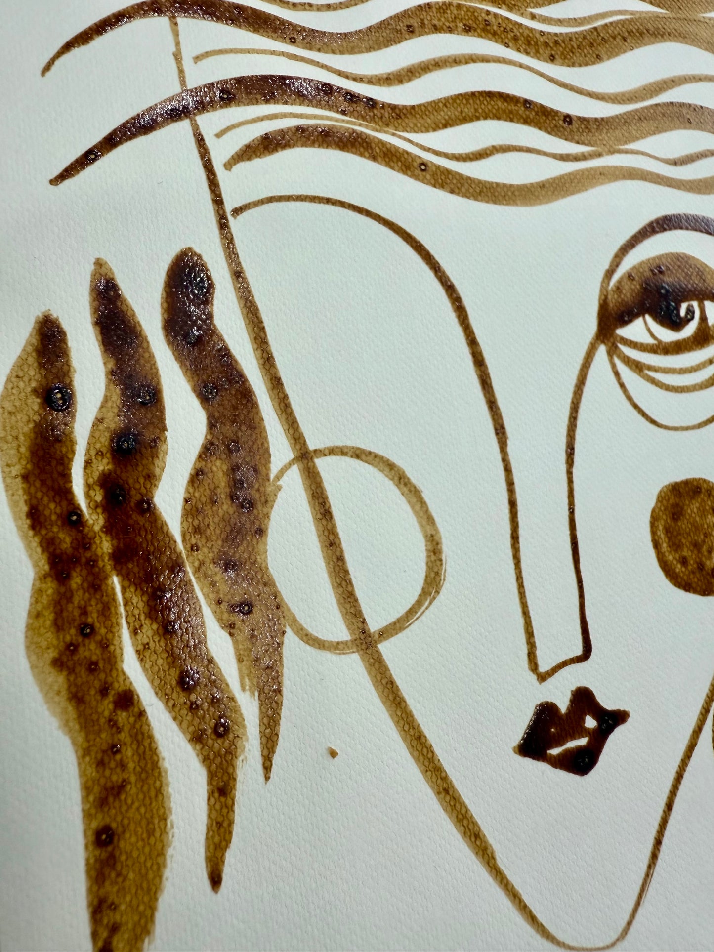 Coffee Muse – Original Coffee Art 6x6 (Signed, COA)