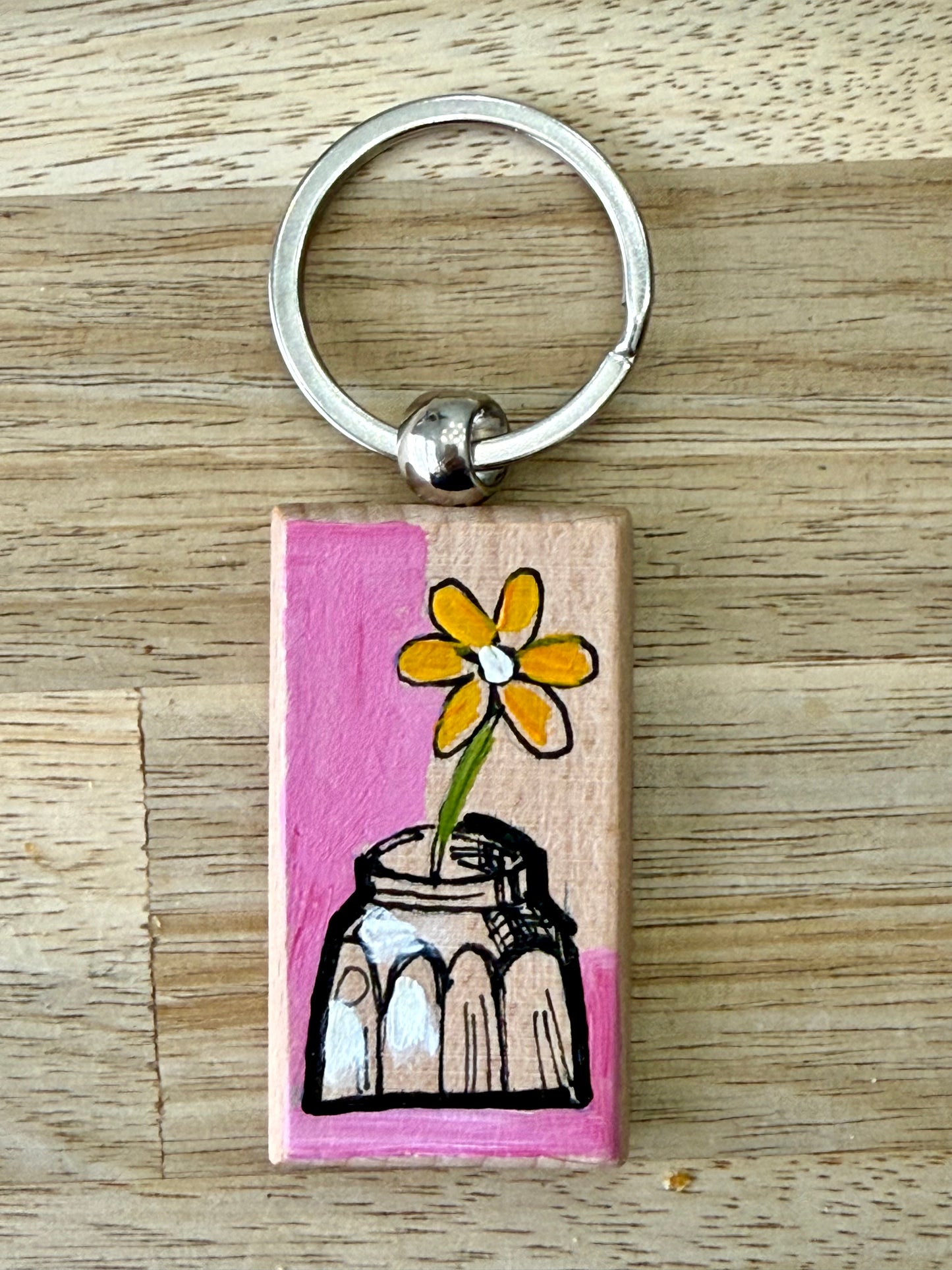 Hand-Painted Wooden Keychain – Signed by Lisa – Limited Edition