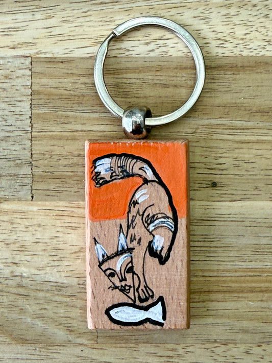 Hand-Painted Wooden Keychain – Signed by Lisa – Limited Edition