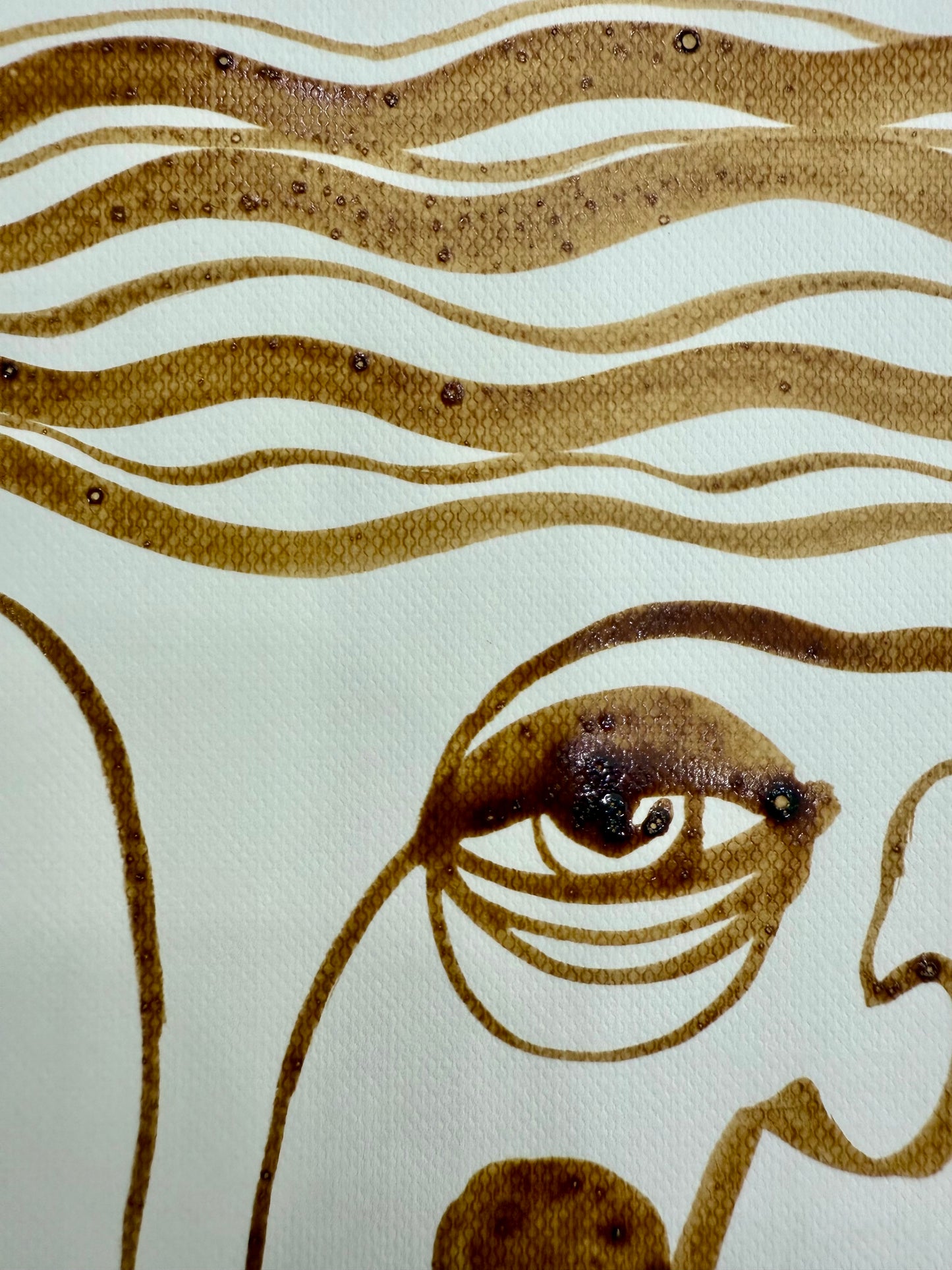 Coffee Muse – Original Coffee Art 6x6 (Signed, COA)