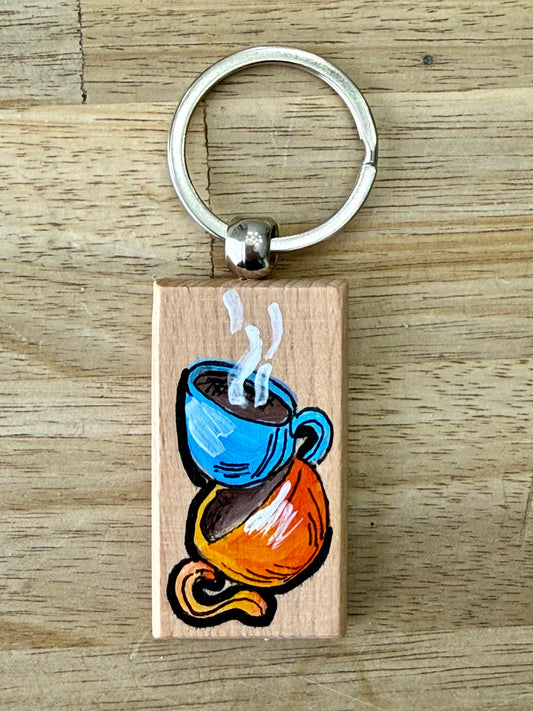 Hand-Painted Wooden Keychain – Signed by Lisa – Limited Edition