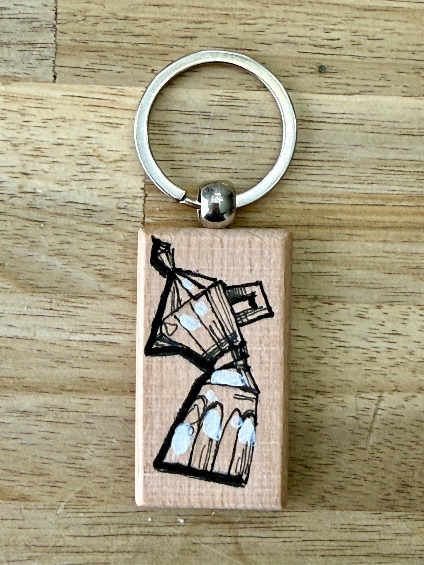 Hand-Painted Wooden Keychain – Signed by Lisa – Limited Edition