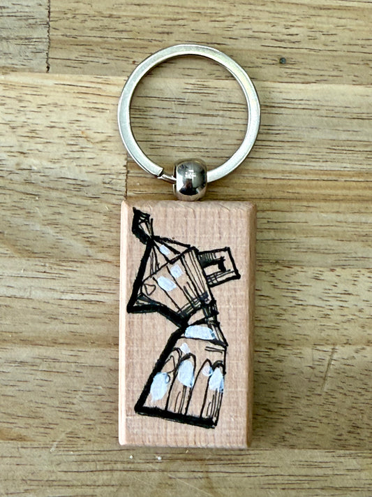 Hand-Painted Wooden Keychain – Signed by Lisa – Limited Edition