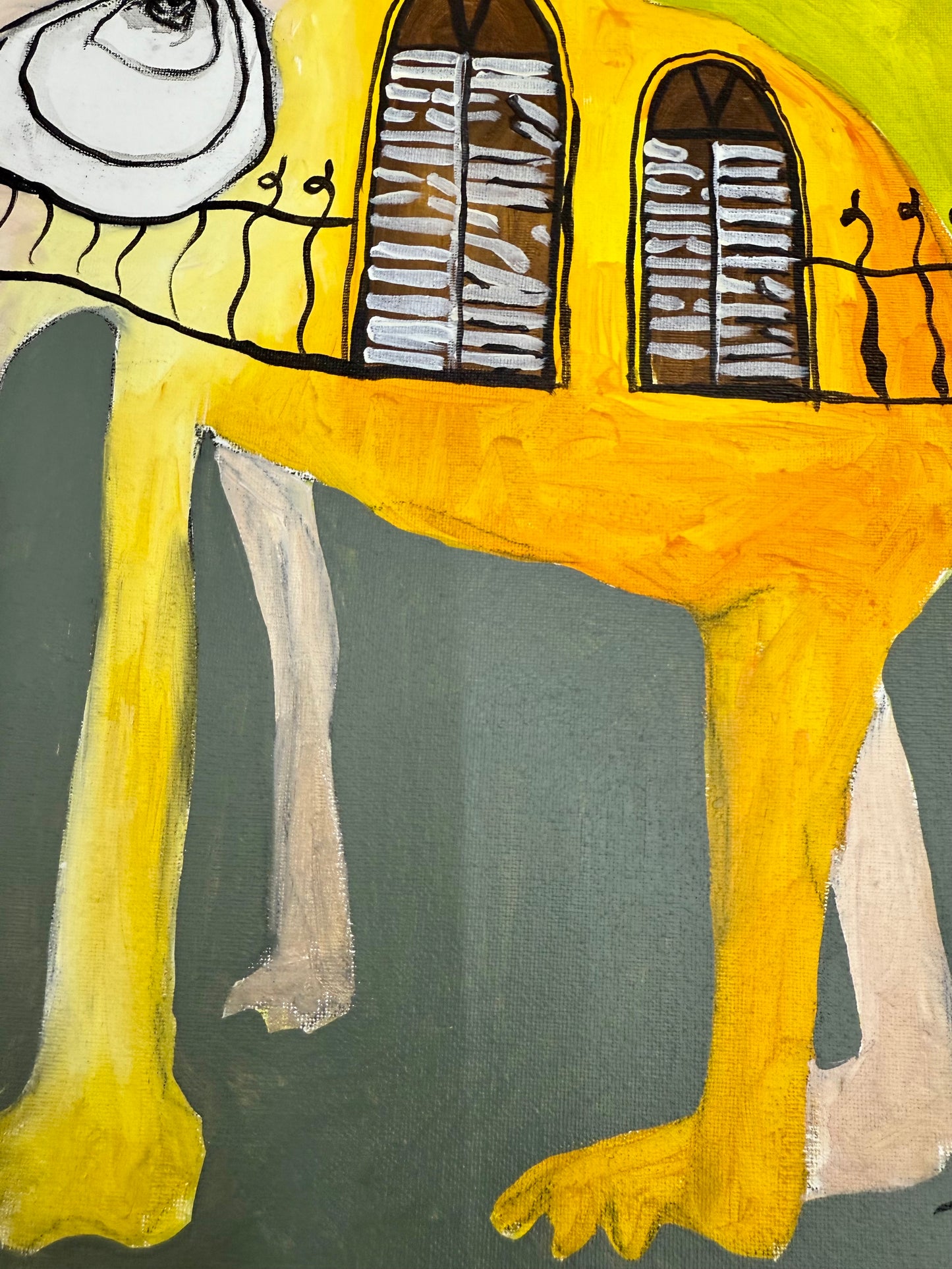 PAINTING ORIGINAL ACRYLIC ON CANVAS PANEL CUBAN ART 16”X20” By LISA.