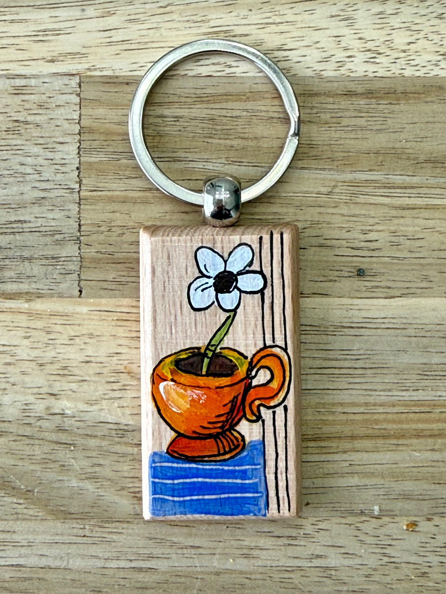 Hand-Painted Wooden Keychain – Signed by Lisa – Limited Edition