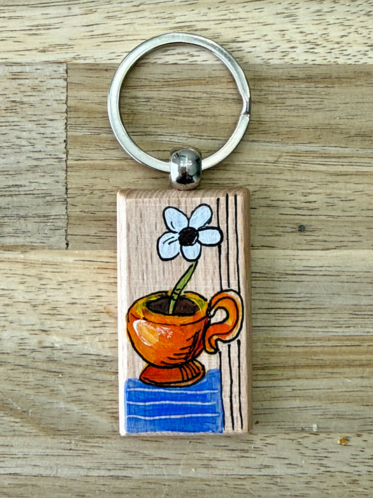 Hand-Painted Wooden Keychain – Signed by Lisa – Limited Edition
