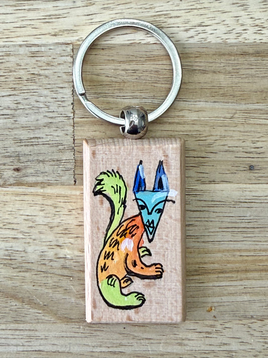 Hand-Painted Wooden Keychain – Signed by Lisa – Limited Edition