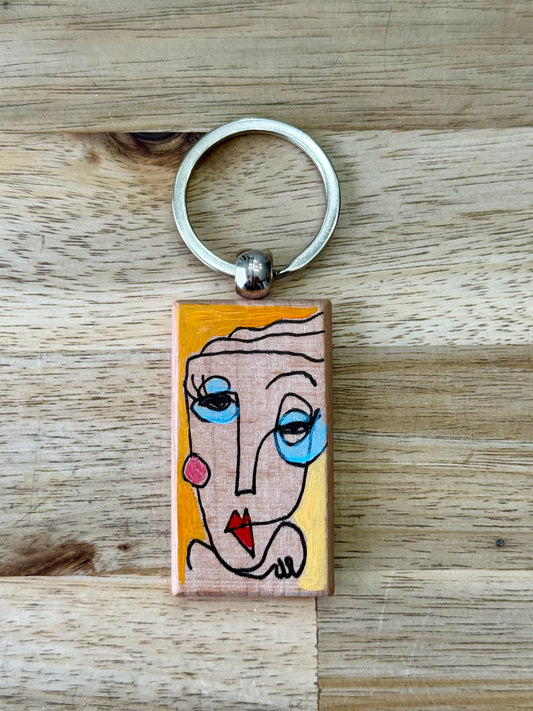 Hand-Painted Wooden Keychain – Signed by Lisa – Limited Edition.