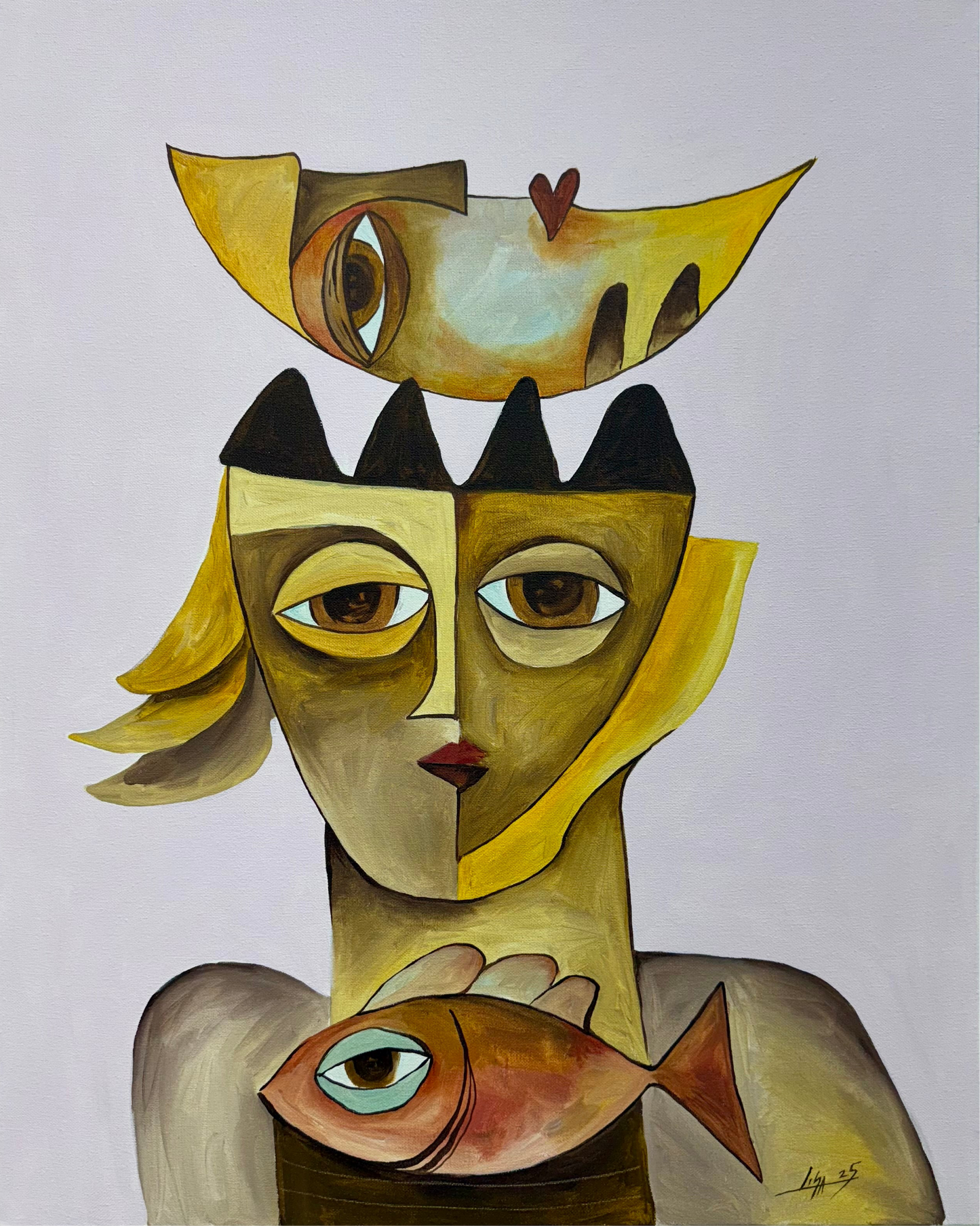 PAINTING ORIGINAL ACRYLIC  ON CANVAS CUBAN ART 24”x30” (READY TO HANG) By LISA.