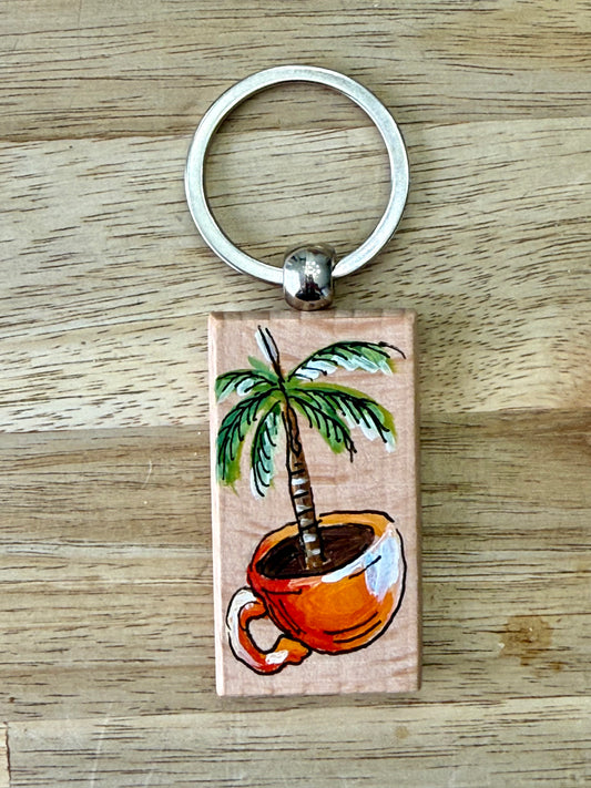 Hand-Painted Wooden Keychain – Signed by Lisa – Limited Edition