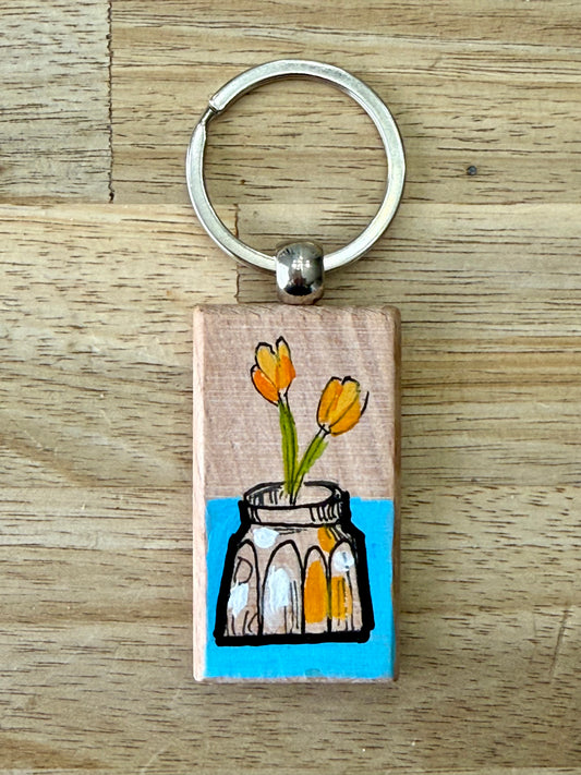 Hand-Painted Wooden Keychain – Signed by Lisa – Limited Edition