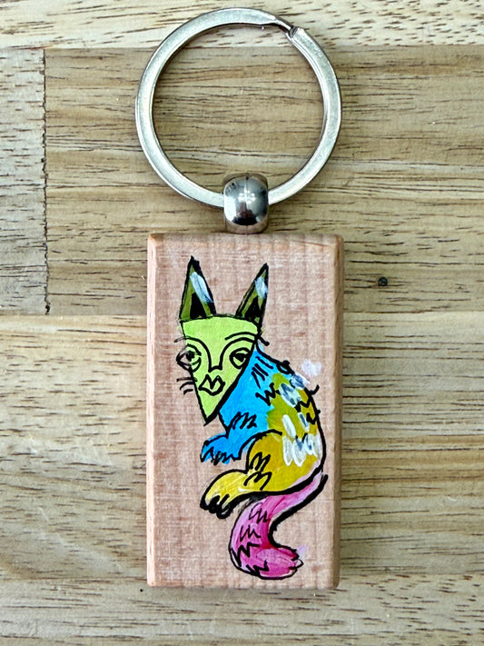 Hand-Painted Wooden Keychain – Signed by Lisa – Limited Edition