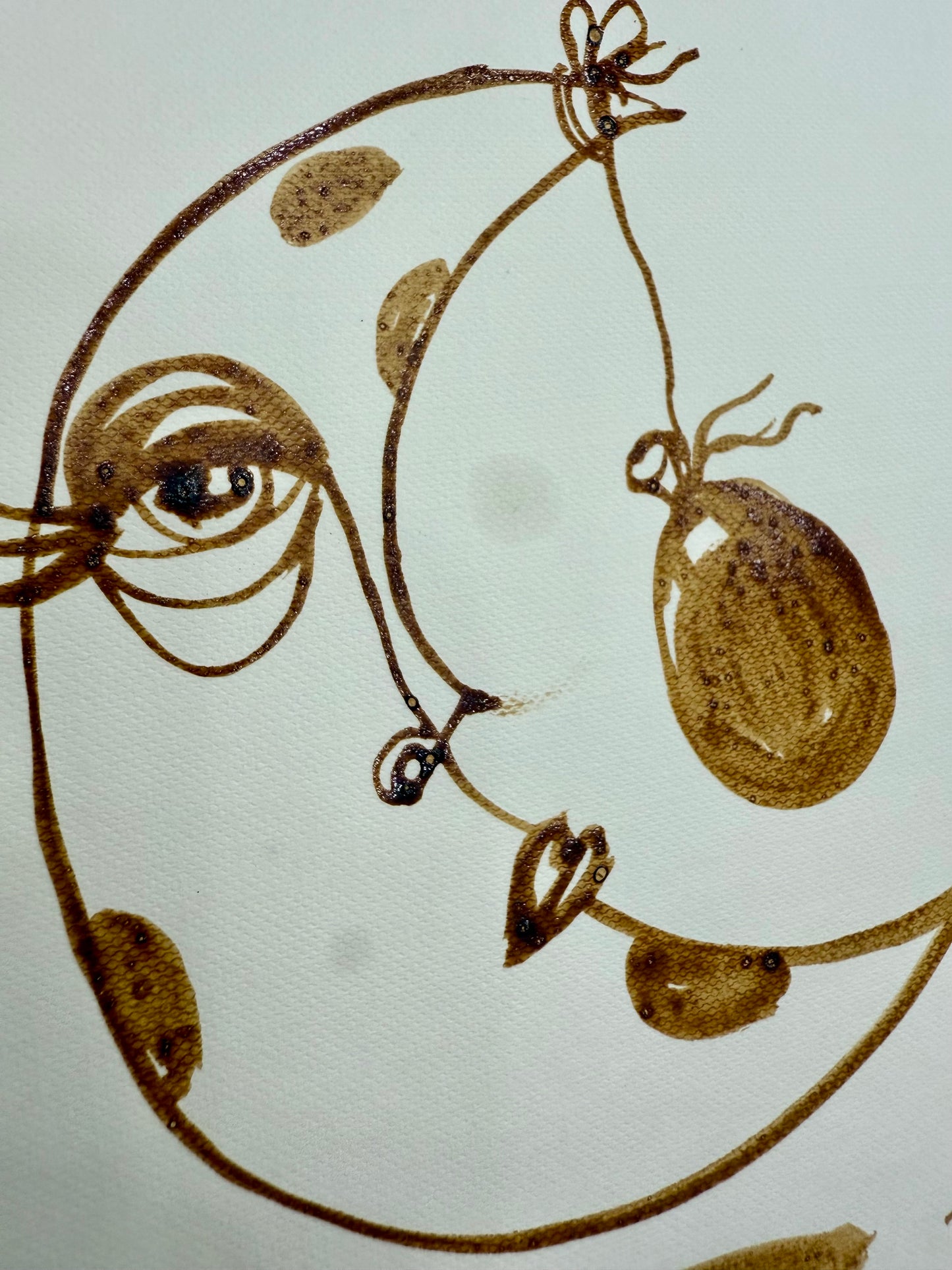 Wandering Moon – Original Coffee Art 6x6 (Signed, COA)