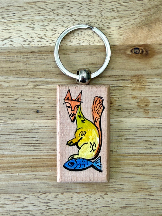 Hand-Painted Wooden Keychain – Signed by Lisa – Limited Edition