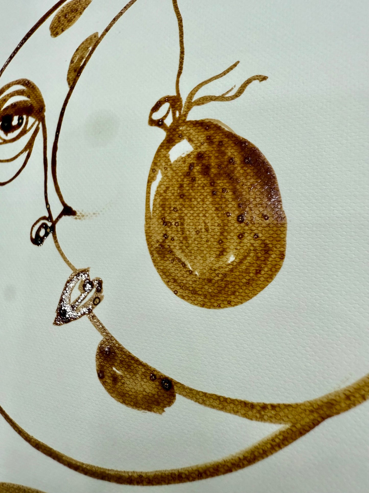 Wandering Moon – Original Coffee Art 6x6 (Signed, COA)