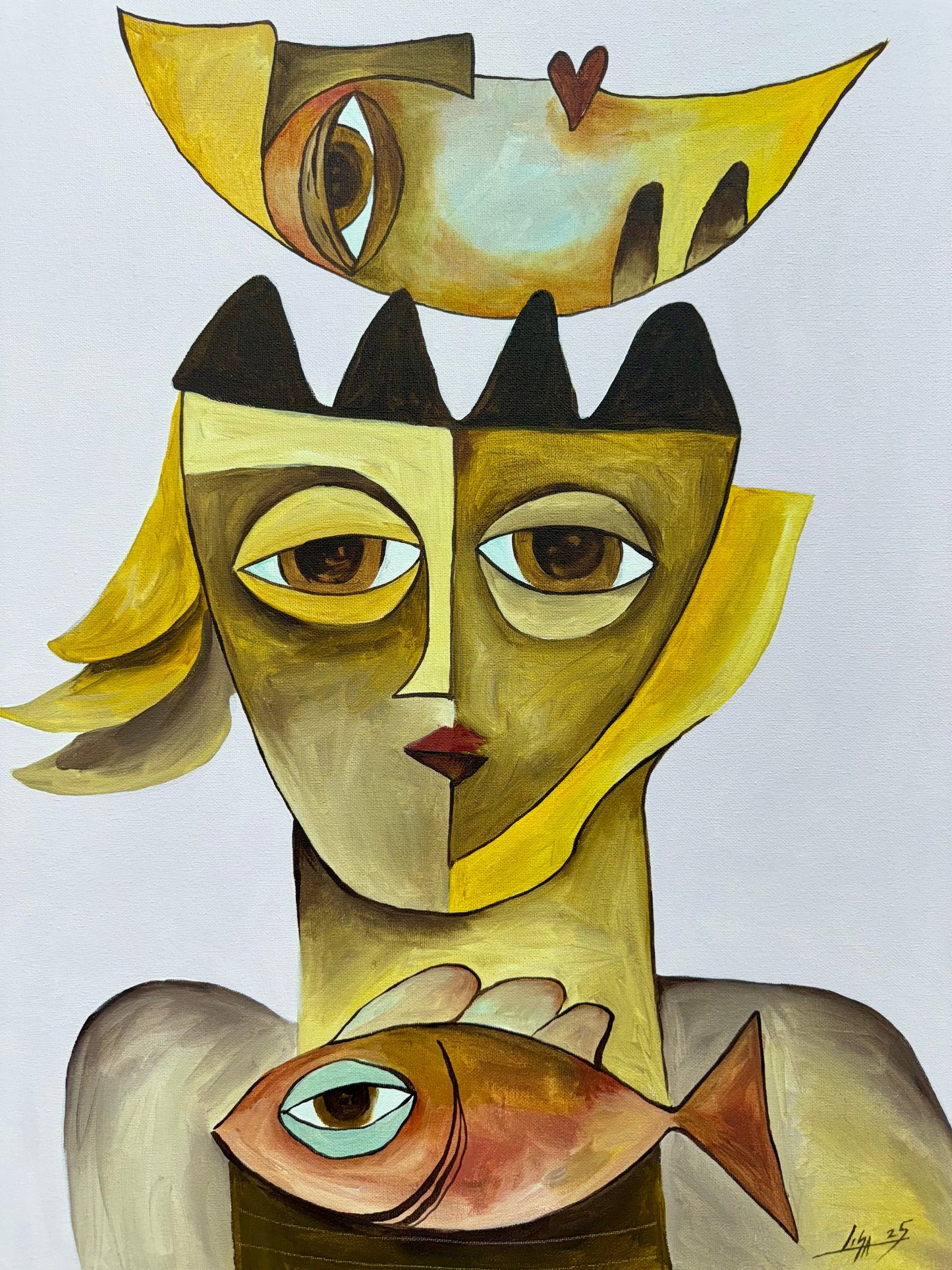 PAINTING ORIGINAL ACRYLIC  ON CANVAS CUBAN ART 24”x30” (READY TO HANG) By LISA.