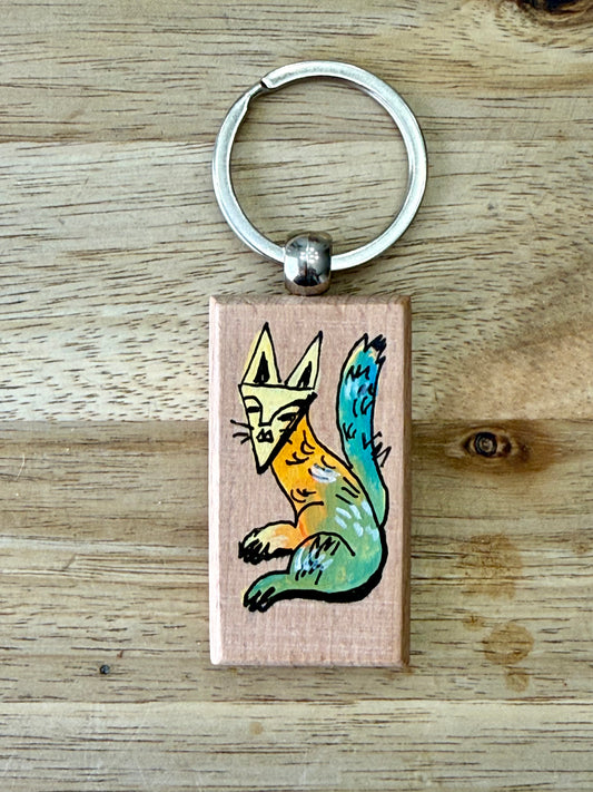Hand-Painted Wooden Keychain – Signed by Lisa – Limited Edition